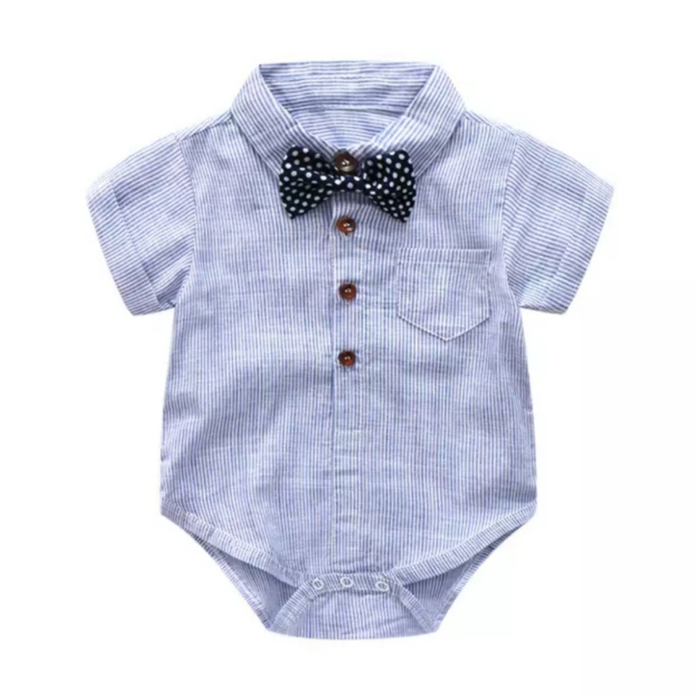 New! Blue Striped Suspender Suit/ Easter Outfit - Picture 2 of 5